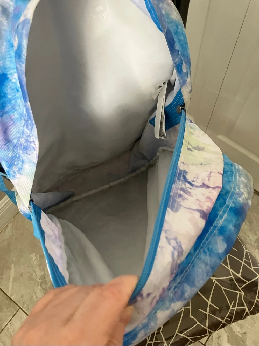 JanSport Big Student backpack in the Mystical Swirl tie-dye pattern
